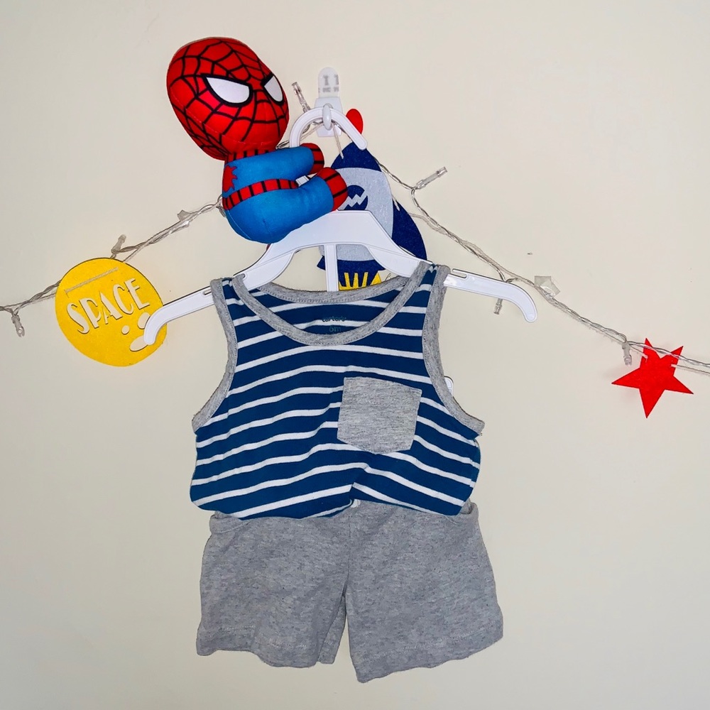 EUC Striped Tank Top w/ Shorts